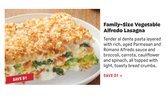 Family-Size Vegetable Alfredo Lasagna