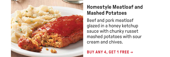 Homestyle Meatloaf and Mashed Potatoes