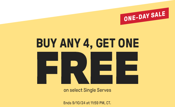 BUY ANY 4, GET ONE FREE on select Single Serves