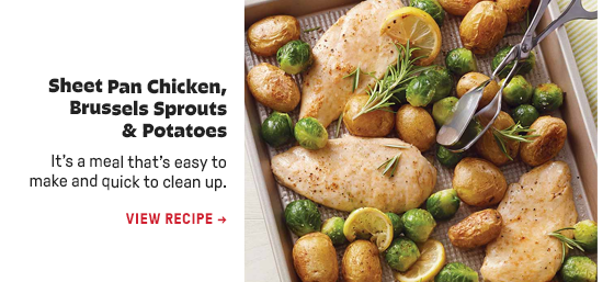 Sheet Pan Chicken, Brussels Sprouts & Potatoes