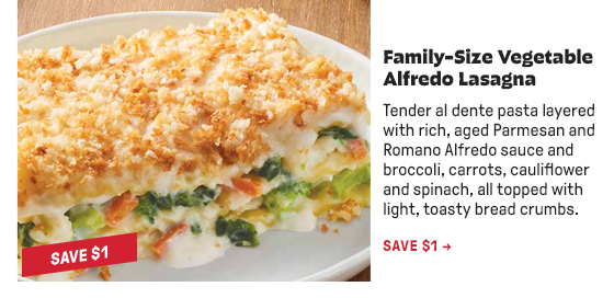 Family-Size Vegetable Alfredo Lasagna