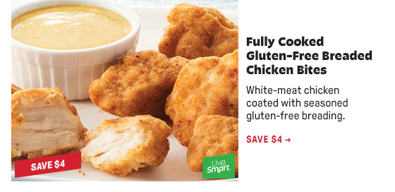 Fully Cooked Gluten-Free Breaded Chicken Bites