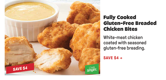 Fully Cooked Gluten-Free Breaded Chicken Bites