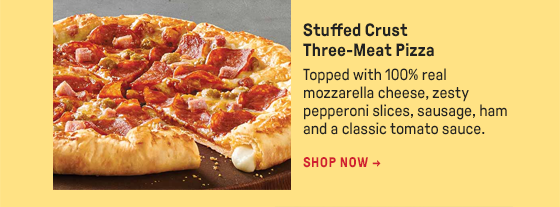 Stuffed Crust Three-Meat Pizza