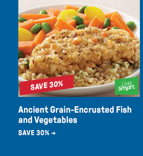 Ancient Grain-Encrusted Fish and Vegetables