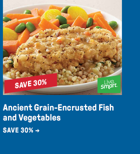 Ancient Grain-Encrusted Fish and Vegetables