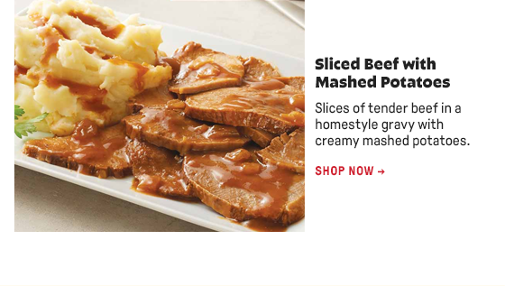 Sliced Beef with Mashed Potatoes