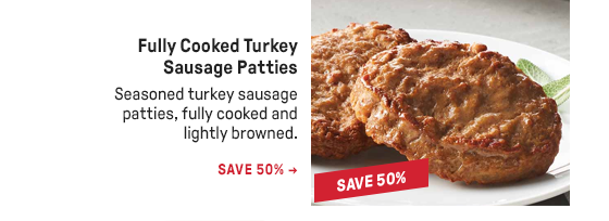 Fully Cooked Turkey Sausage Patties