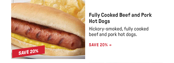 Fully Cooked Beef and Pork Hot Dogs