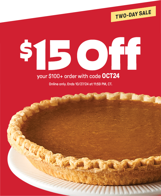 $15 Off your $100+ order with code OCT24