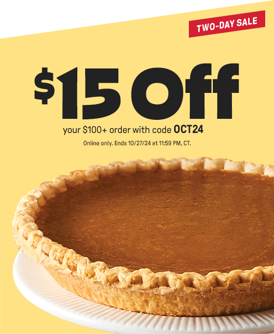 $15 Off your $100+ order with code OCT24