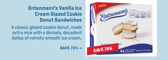 Entenmann's Vanilla Ice Cream Glazed Cookie Donut Sandwiches