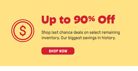 Up to 90% Off