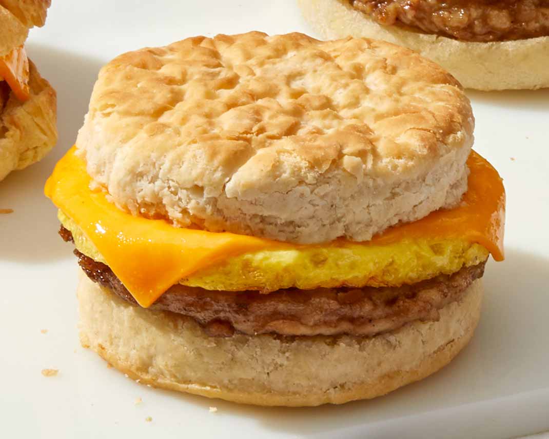 Sausage, Egg and Cheese Biscuit Sandwiches